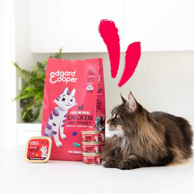 Edgard & Cooper senior chicken turkey cat dry food 2kg - British product