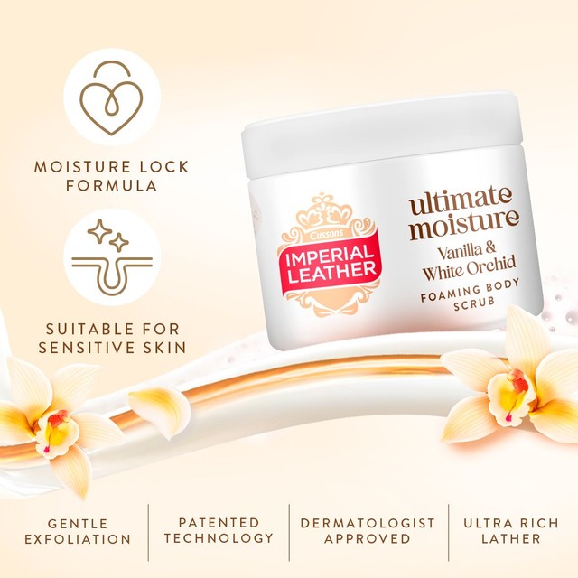 Imperial Leather Vanilla & White Orchid Body Scrub 225ml, UK version
