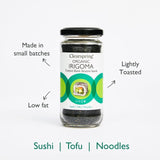 Clearspring toasted black sesame seeds jar, imported from the UK