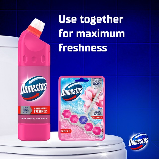 Domestos Pink Power thick bleach cleaner (British brand)