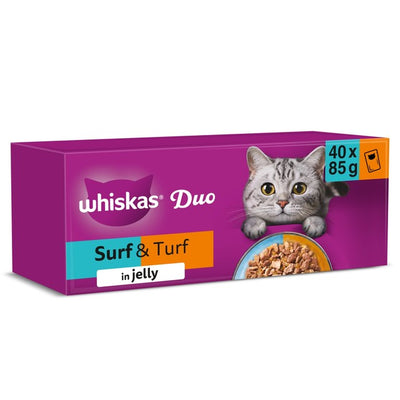 M&S Whiskas Duo Surf and Turf Adult Wet Cat Food Pouches 40 x 85g- Buy online at McGrocer