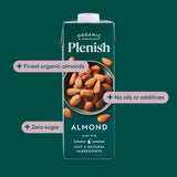 Plenish organic almond unsweetened drink 1L, imported from the UK