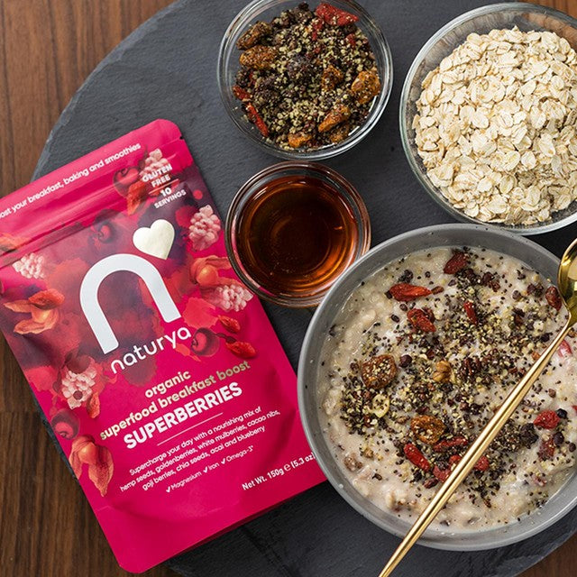 Naturya Superberries breakfast mix 150g, imported from the UK