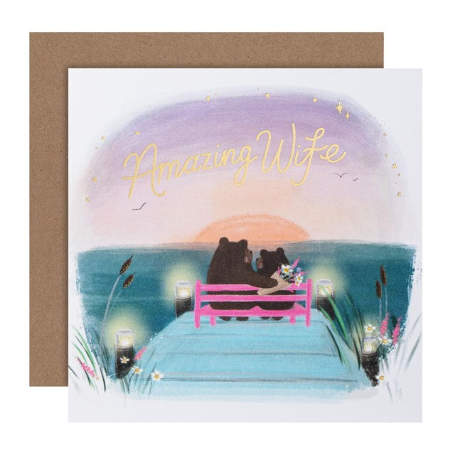 M&S Amazing Wife Birthday Card 15cm x 15cm, imported from the UK