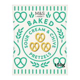 M&S sour cream and chive pretzels 150g, imported from the UK