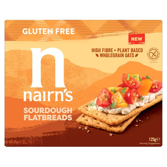 Nairn's Gluten Free Sourdough Flatbreads 125g, imported from the UK