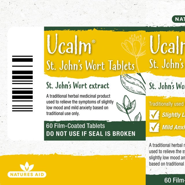 Natures Aid St John's Wort Tablets 60 Pack, imported from the UK