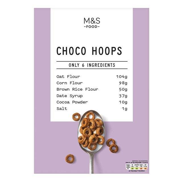 M&S chocolate flavoured cereal hoops 300g, imported from the UK