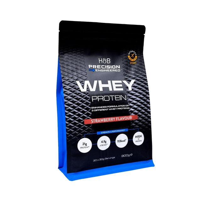 Precision Engineered whey protein powder strawberry 900g, UK version