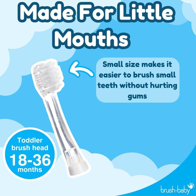 Brush-Baby BabySonic replacement toothbrush heads for 18-36 months 4 pack - British product