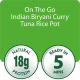 John West Indian Biryani Curry Tuna Rice Pot 120g, UK version