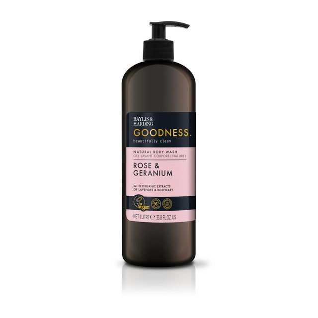 Baylis & Harding Rose & Geranium body wash 1L - British product