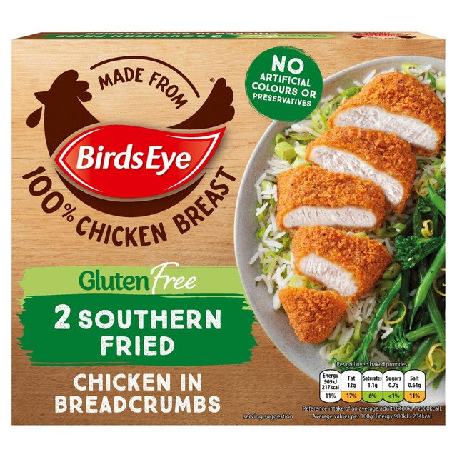 Birds Eye gluten-free southern fried chicken fillets 180g - British product