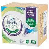 Lil-lets organic sanitary pads night 9 pack, UK version