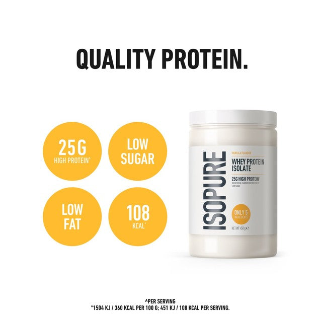 Isopure vanilla whey protein isolate powder 450g, UK version