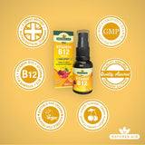 Natures Aid Vitamin B12 oral spray cherry flavour 30ml, imported from the UK