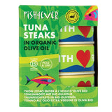 Fish 4 Ever skipjack tuna steaks in olive oil 3 x 160g - British product