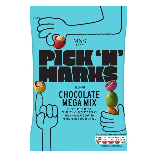 M&S Belgian Chocolate Mega Mix 160g, imported from the UK