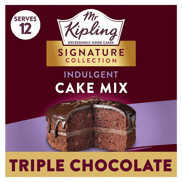 Mr Kipling triple chocolate cake mix 12 portions, imported from the UK