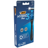 BIC Hybrid 3 Flex men's refillable shaver kit - British product