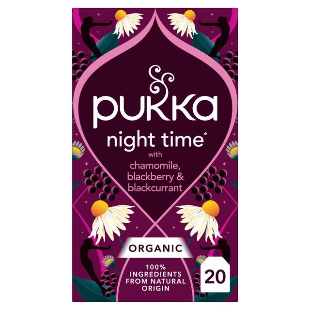 Pukka Herbs Night Time Berry Herbal Tea Bags x20, imported from the UK