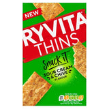 M&S Ryvita Snack It Thins Sour Cream & Chive Flatbread Snacks 125g- Buy online at McGrocer