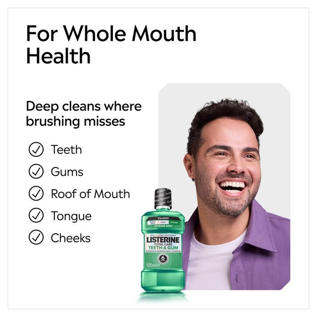Listerine mouthwash Intense Mint Classic 500ml, UK version