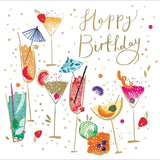 Woodmansterne Cocktails Celebration Birthday Card 16x16cm - British product