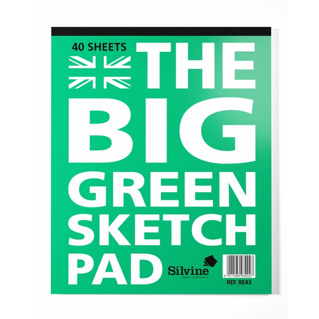 Sinclairs Silvine Big Green Recycled Sketch Book 243 x 316mm (British brand)