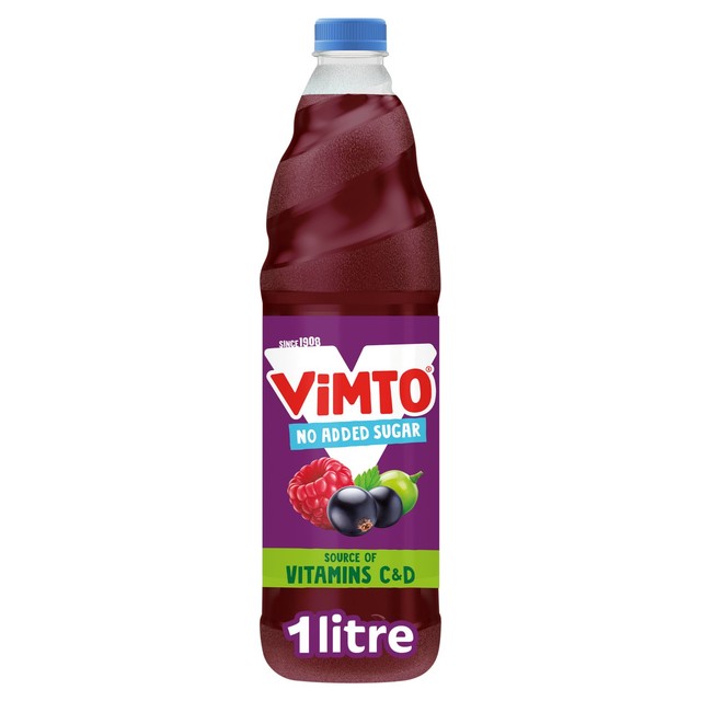 Vimto No Added Sugar Squash Concentrate 1L (British brand)