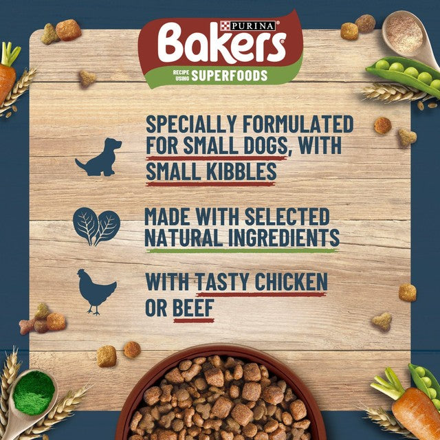 Bakers small dog beef dry dog food 10kg - British product