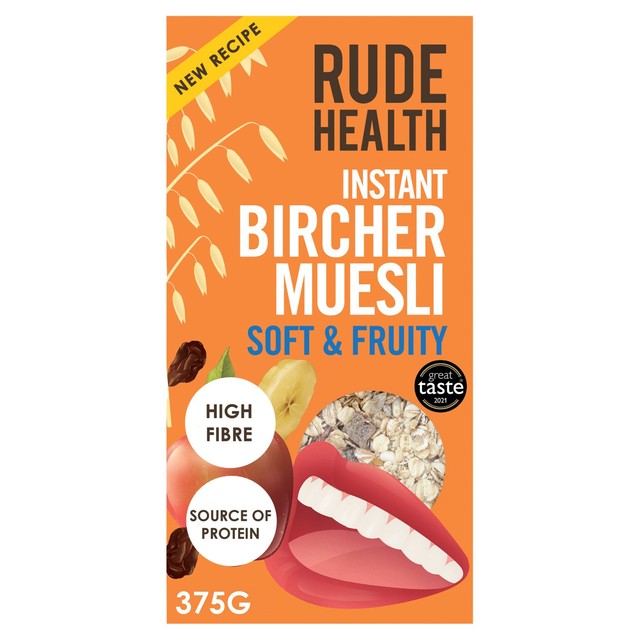 Rude Health Bircher Muesli 375g, imported from the UK