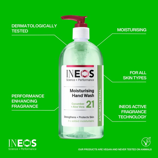 INEOS Hand Wash Cucumber Aloe Vera 500ml, imported from the UK