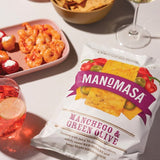 Manomasa Manchego and green olive tortilla chips 140g (British brand)