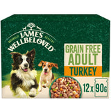 M&S James Wellbeloved Grain Free Adult Wet Dog Food Turkey in Gravy Pouches- Buy online at McGrocer
