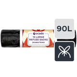 M&S Ocado Large Black Drawstring Refuse Sacks 90L Pack of 15- Buy online at McGrocer