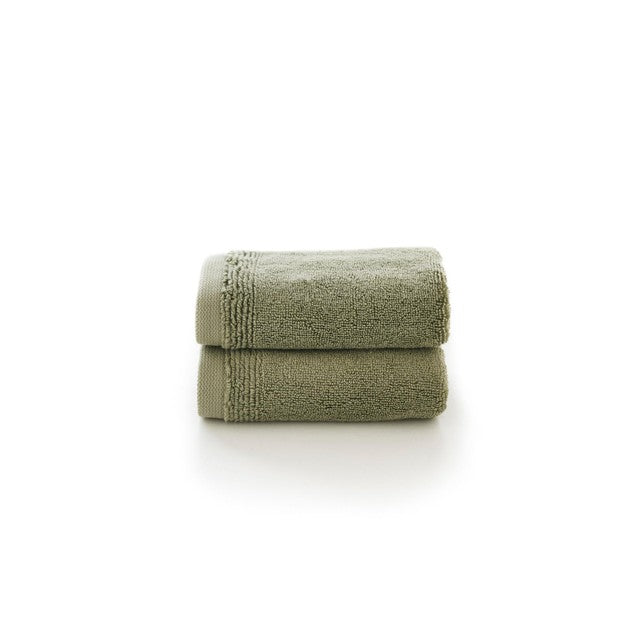 Deyongs green cotton face cloth, pack of 2 - British product