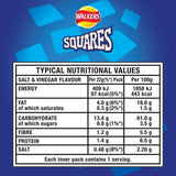 Walkers Squares Salt & Vinegar potato snacks multipack 6x22g (British brand)