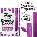 The Cheeky Panda luxury quilted bamboo toilet tissue 9-pack (British brand)