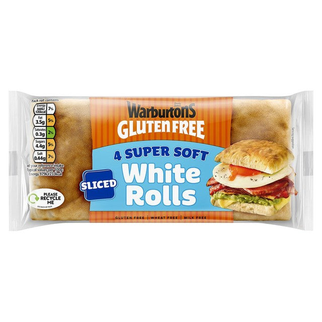 Warburtons Gluten Free White Rolls 4 Pack (British brand)