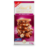 M&S Lindt Les Grandes Fruit and Nut Milk Chocolate Bar 150g- Buy online at McGrocer
