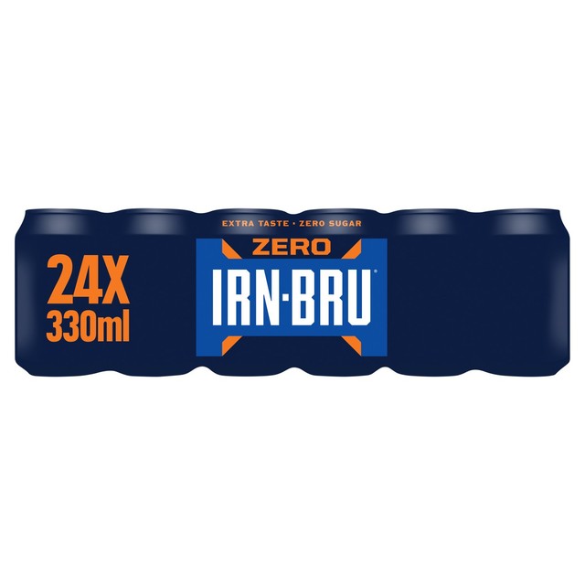 Irn-Bru Xtra sugar free cola 24 pack cans, imported from the UK
