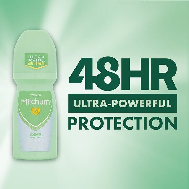 Mitchum Unscented Roll-On Deodorant 100ml, imported from the UK