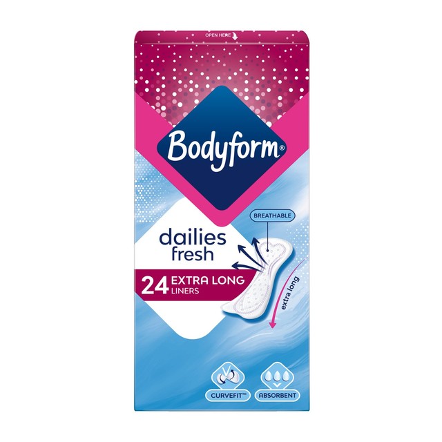 Bodyform Extra Long Pantyliners 24 Count - British product
