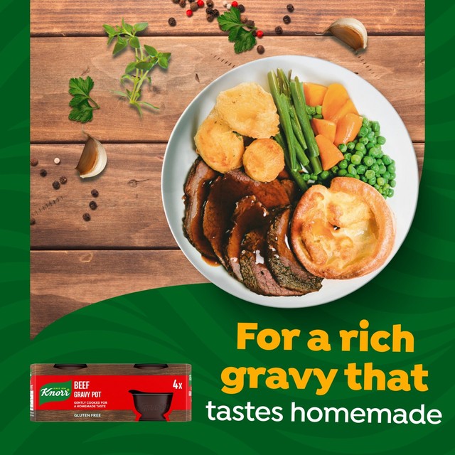 Knorr beef gravy pots 4 x 28g, UK version