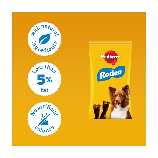 Pedigree Rodeo Beef Dog Treats 126g, imported from the UK