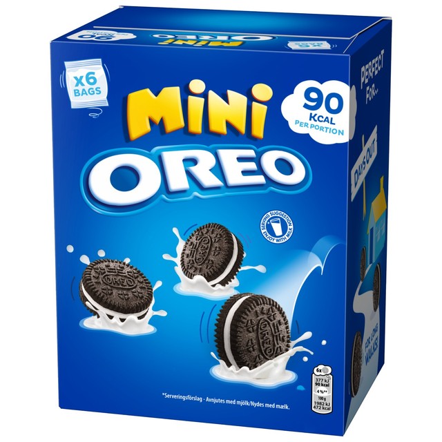 Oreo mini chocolate sandwich biscuits 114g box, imported from the UK