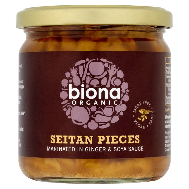 Biona Seitan Pieces Marinated in Ginger Soya Sauce 350g - British product