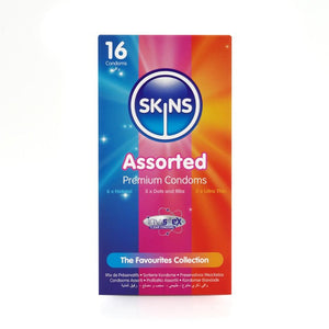Skins Assorted Condoms Natural Dots and Ribs Ultra Thin 16 Pack