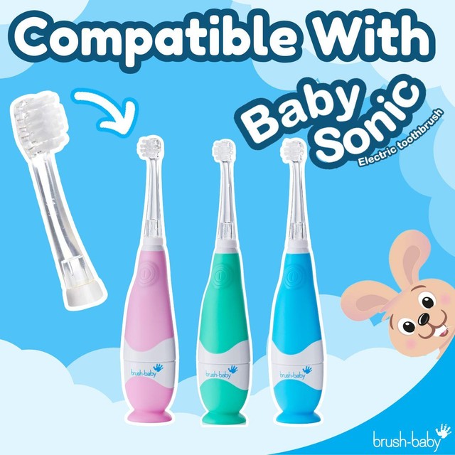 Brush-Baby BabySonic replacement toothbrush heads for 18-36 months 4 pack - British product